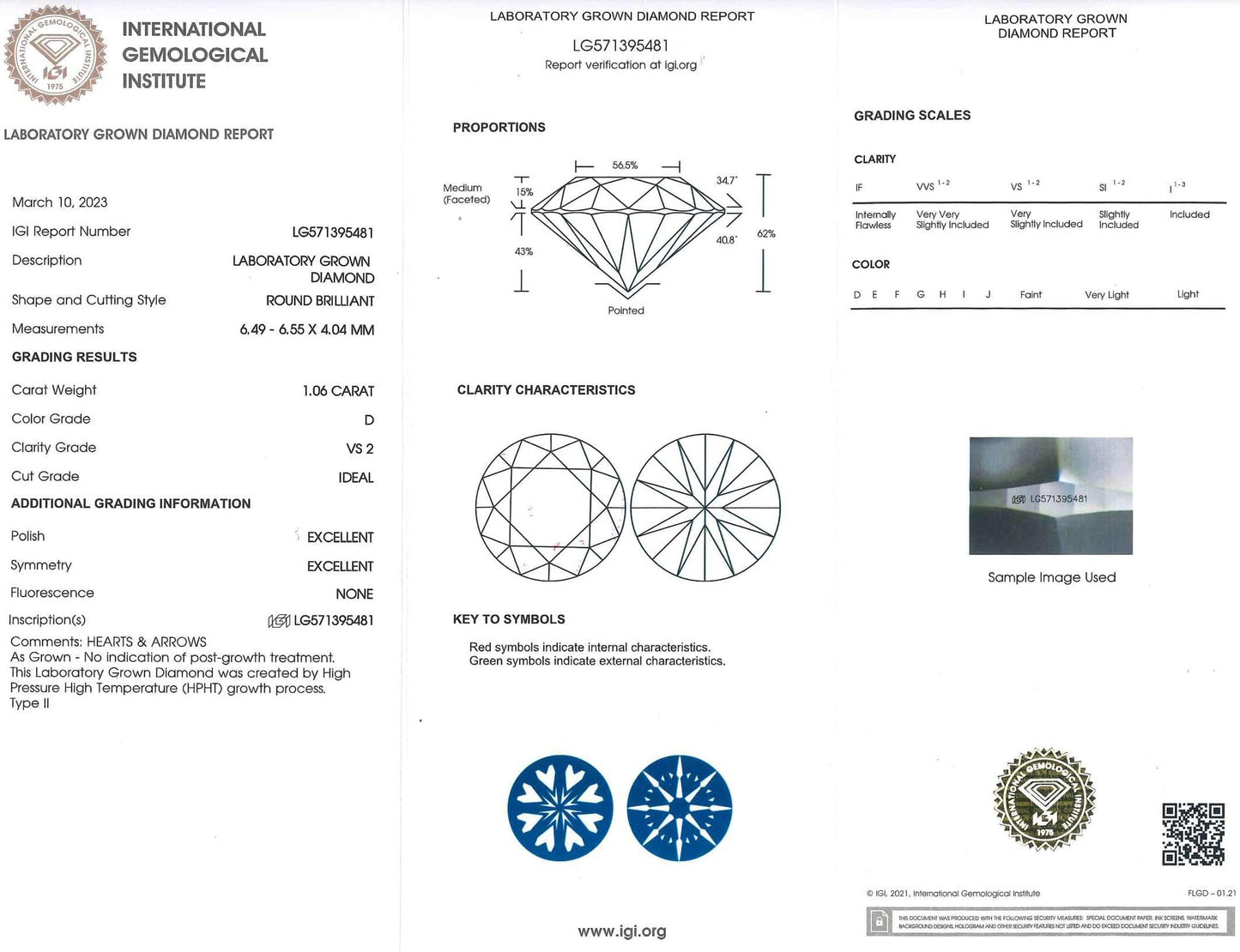 1.06 Carat Lab Grown Ideal Round Brilliant Solitaire Engagement Ring - Shape of Brilliant