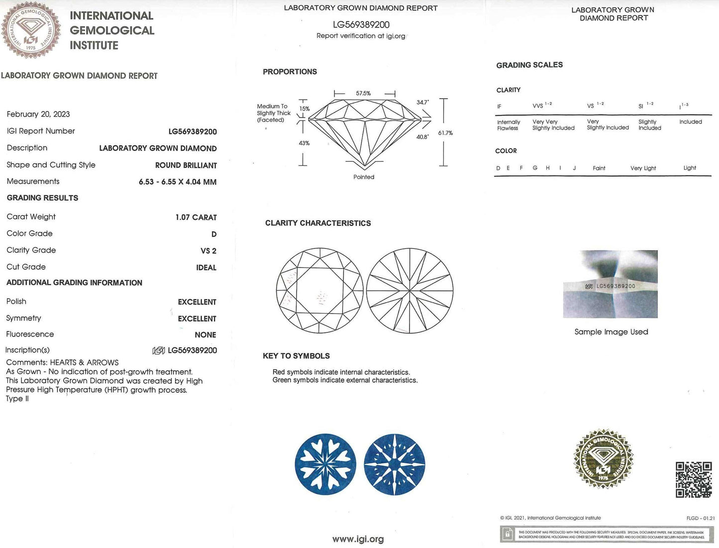 1.07 Carat Lab Grown Ideal Round Brilliant Diamond Engagement Ring - Shape of Brilliant