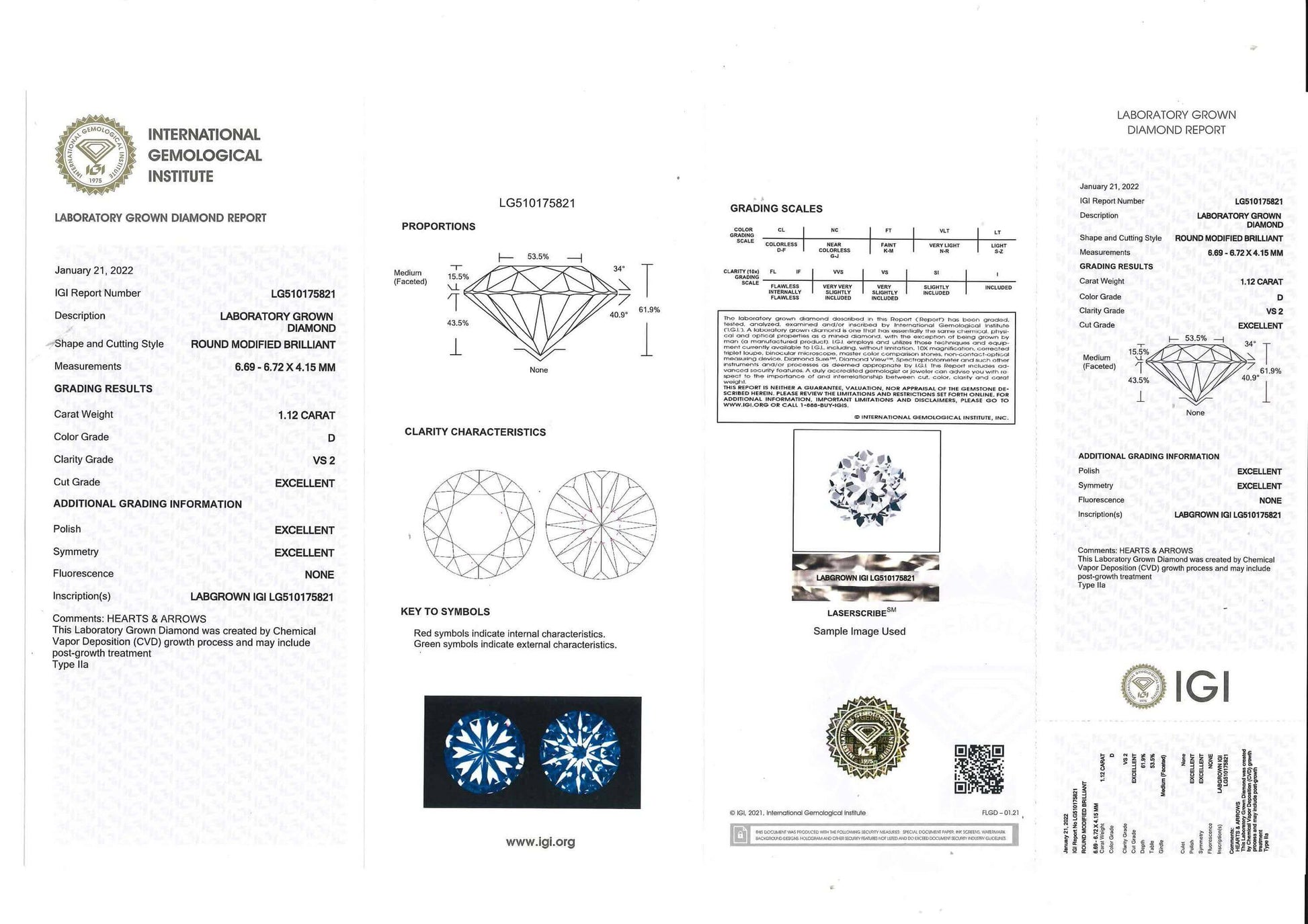 1.12 Carat Lab Diamond Engagement Ring - Shape of Brilliant