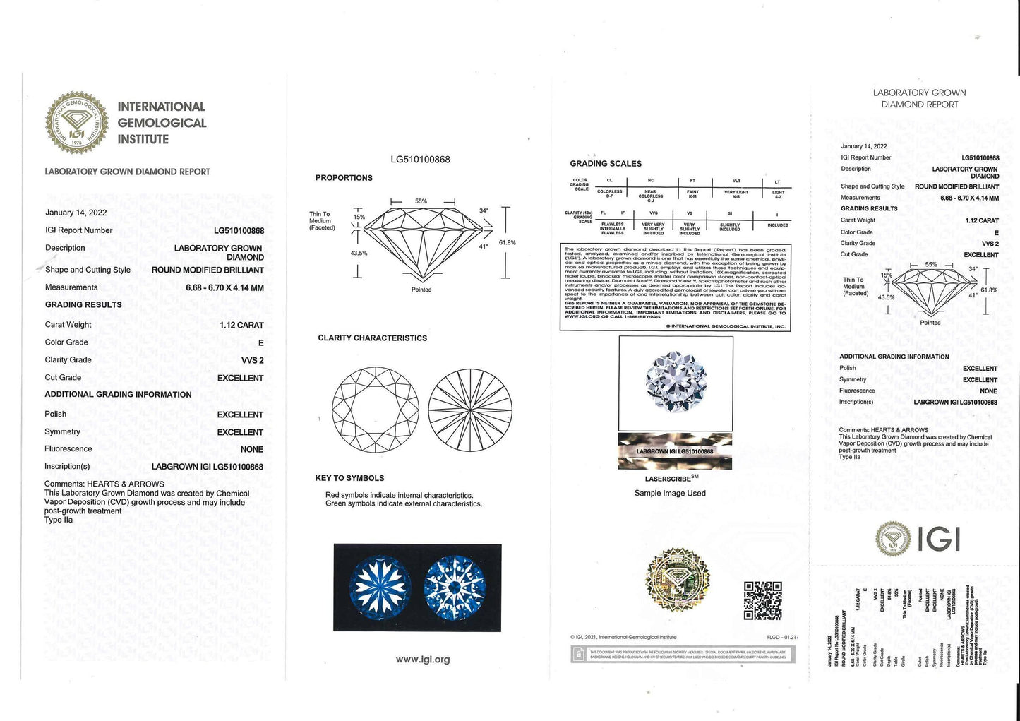 1.12 Carat Lab Diamond Engagement Ring - Shape of Brilliant