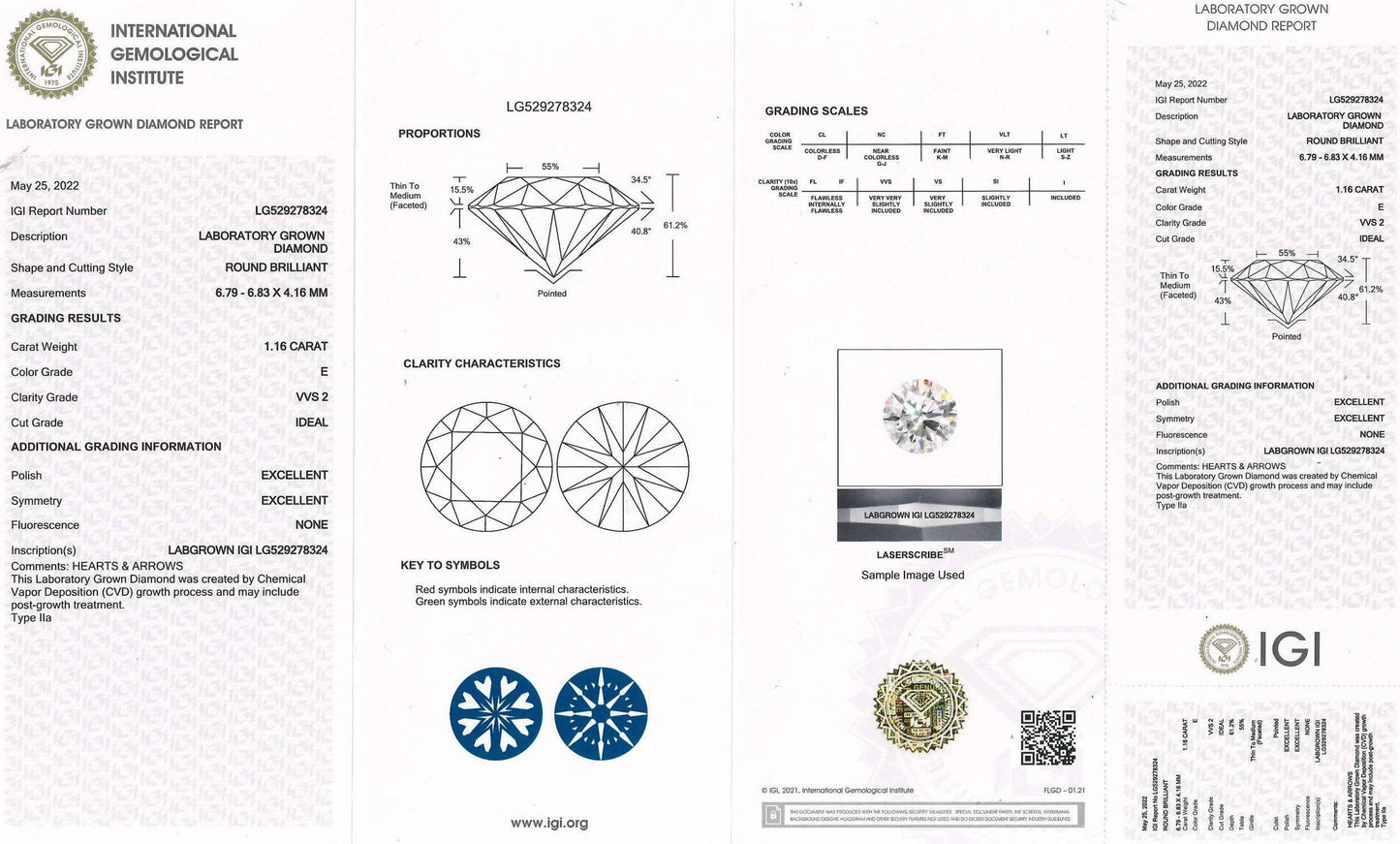 1.16 Carat Ideal Round Brilliant Lab Diamond Solitaire Engagement Ring - Shape of Brilliant