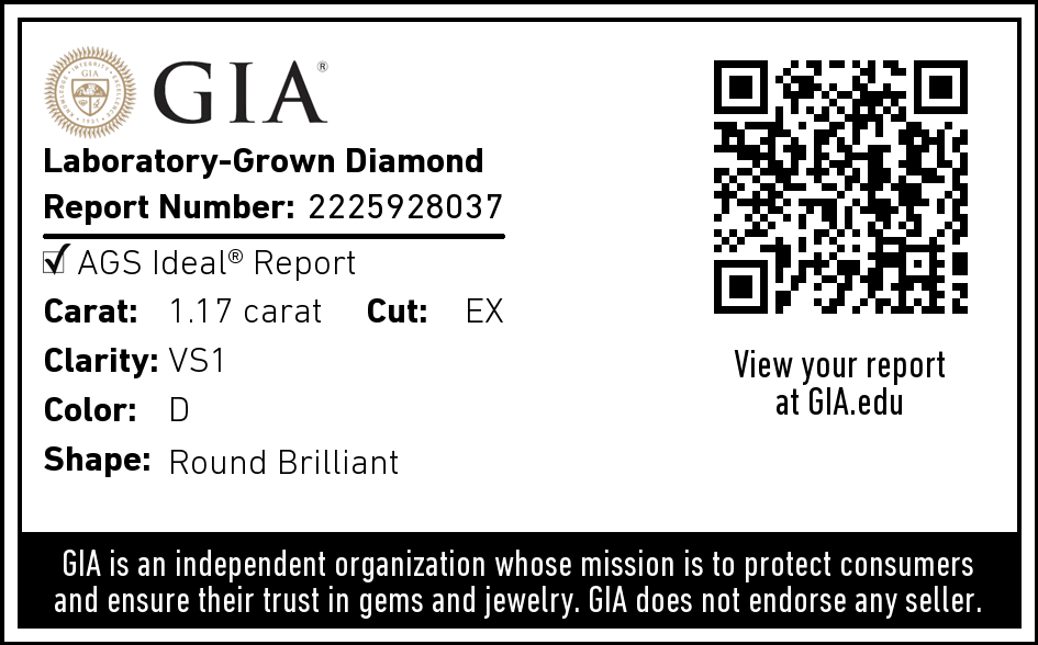 1.17 Carat Lab Created Round Brilliant Solitaire Engagement Ring - Shape of Brilliant
