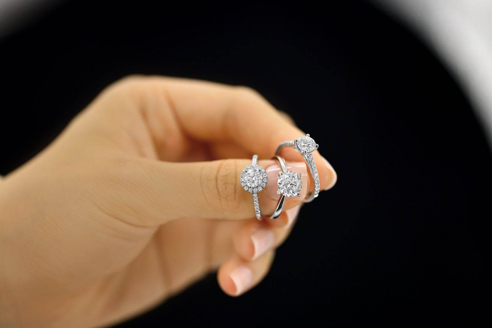 1.31 Carat White Gold Lab Created Diamond Engagement Ring - Shape of Brilliant