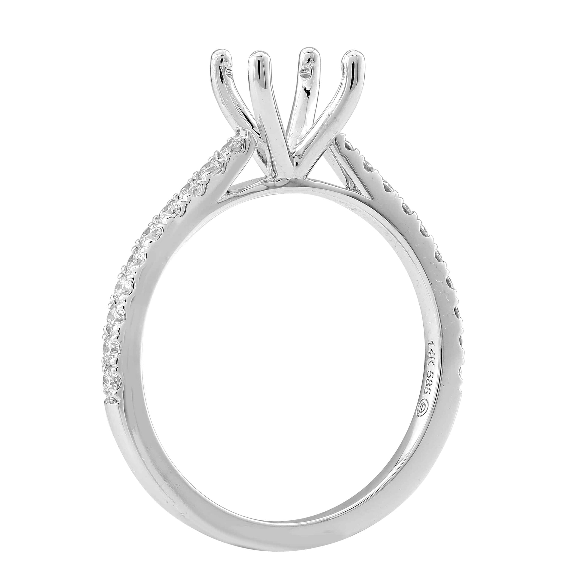 1.31 Carat White Gold Lab Created Diamond Engagement Ring - Shape of Brilliant