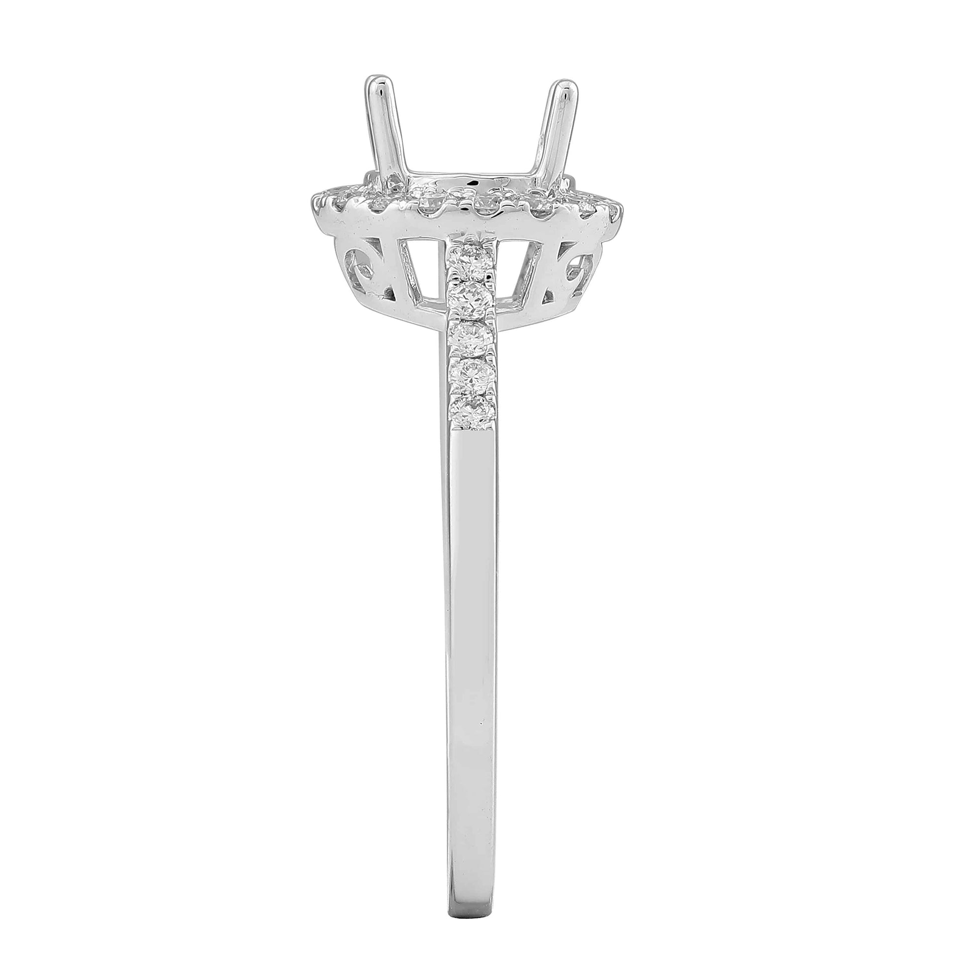 1.33 Carat White Gold Lab Created Diamond Halo Engagement Ring - Shape of Brilliant