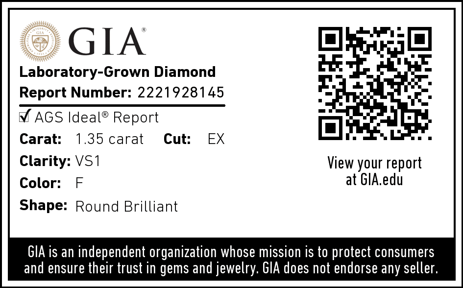 1.35 Carat Lab Created Round Brilliant Solitaire Engagement Ring - Shape of Brilliant