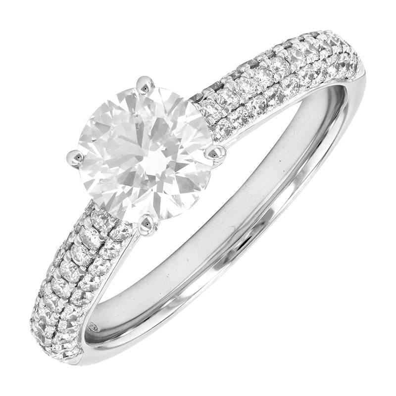 1.47 Carat White Gold Lab Created Diamond Engagement Ring - Shape of Brilliant