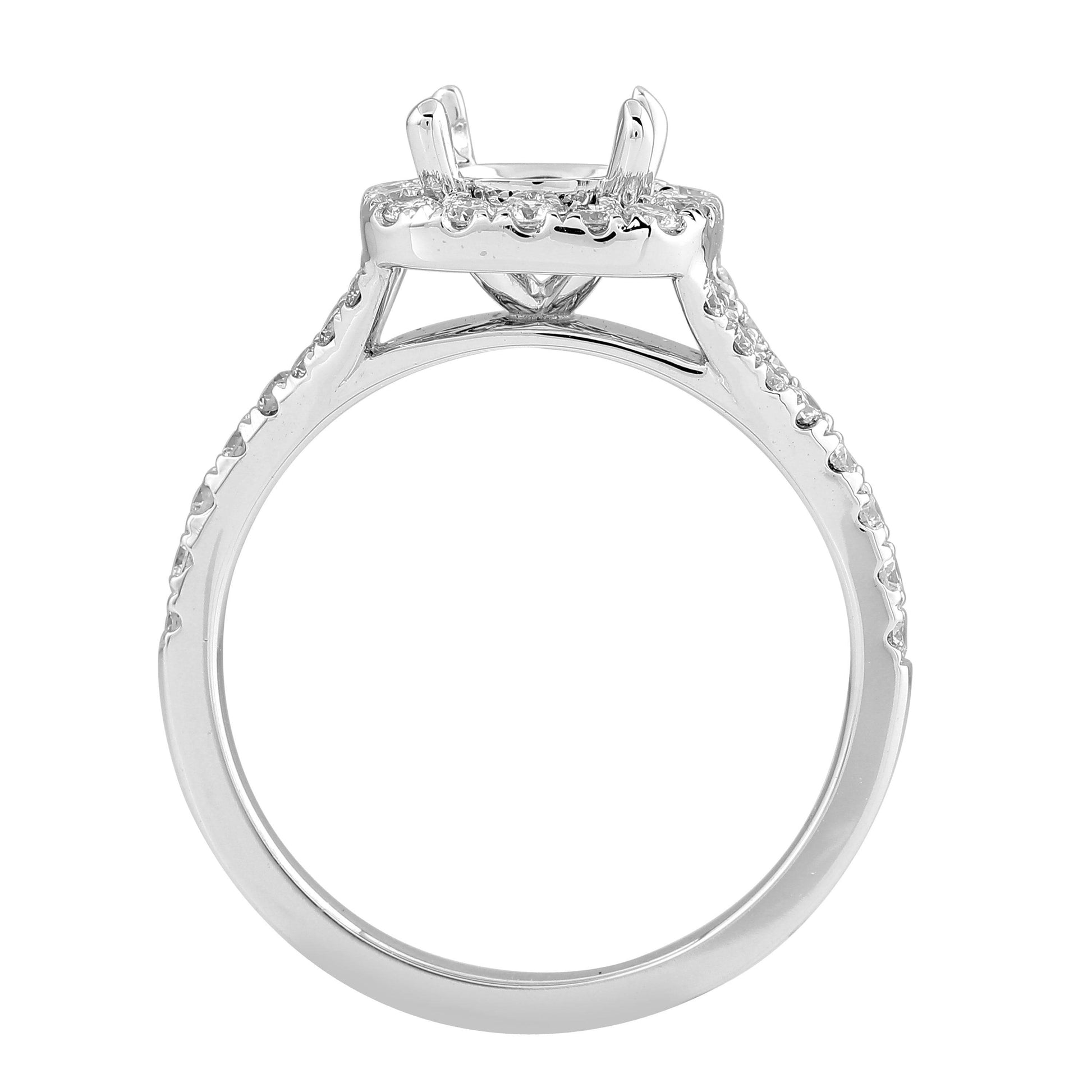 1.58 Carat White Gold Lab Diamond Cushion Halo Engagement Ring - Shape of Brilliant