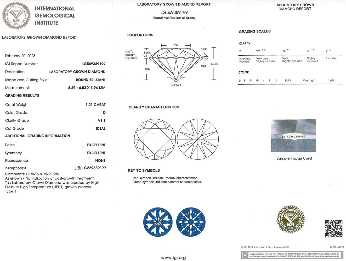 1.62 Carat White Gold Lab Created Diamond Engagement Ring - Shape of Brilliant
