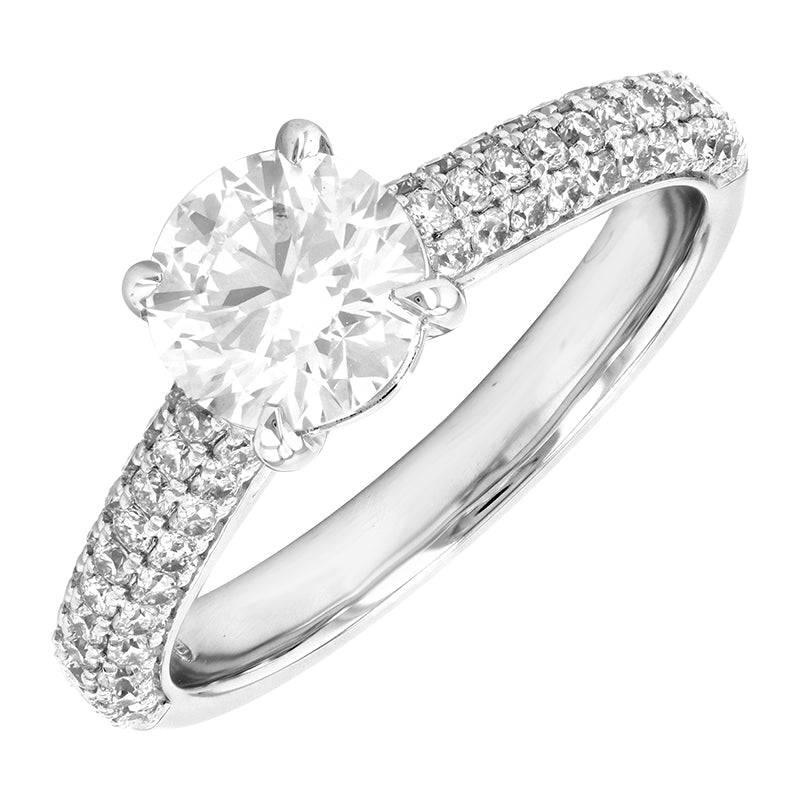1.73 Carat White Gold Lab Created Diamond Engagement Ring - Shape of Brilliant
