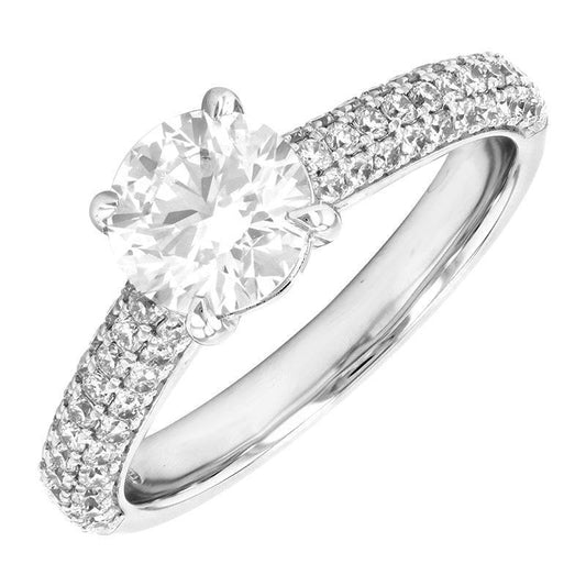1.73 Carat White Gold Lab Created Diamond Engagement Ring - Shape of Brilliant