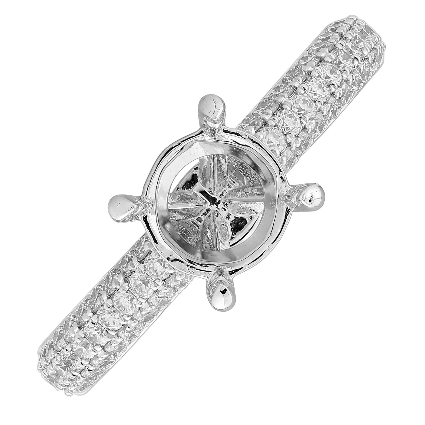 1.73 Carat White Gold Lab Created Diamond Engagement Ring - Shape of Brilliant