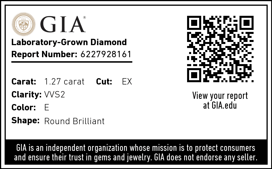 1.81 Carat White Gold Lab Created Diamond Engagement Ring - Shape of Brilliant