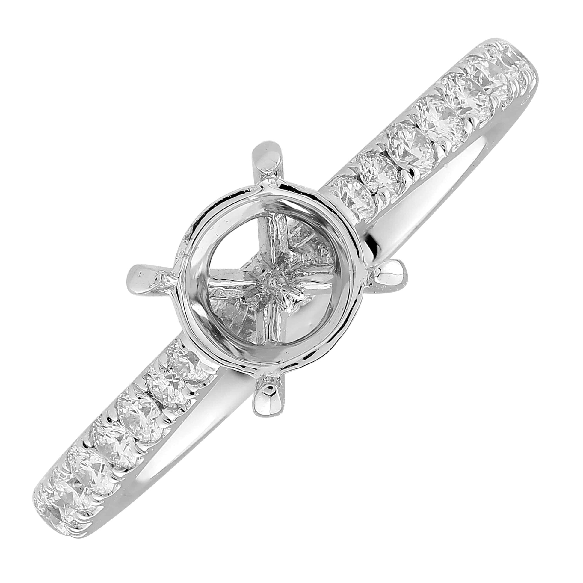 1.81 Carat White Gold Lab Created Diamond Engagement Ring - Shape of Brilliant