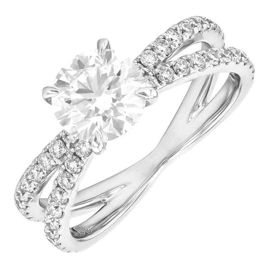 1.87 Carat White Gold Lab Created Diamond Engagement Ring - Shape of Brilliant