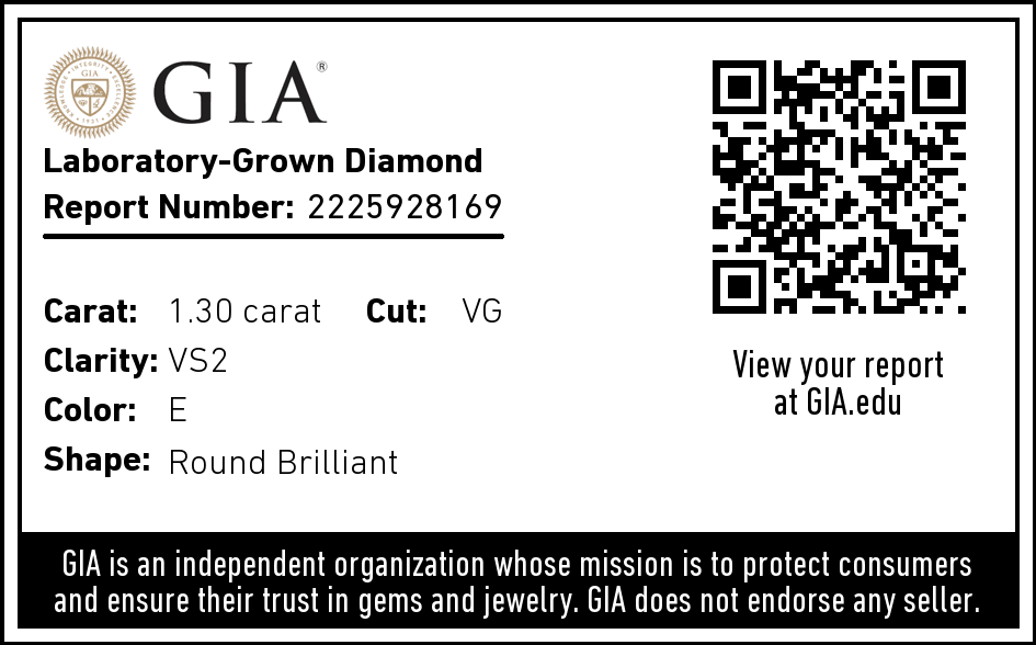 1.87 Carat White Gold Lab Created Diamond Engagement Ring - Shape of Brilliant