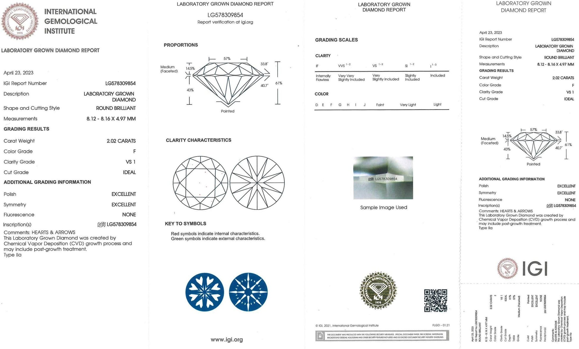 2.02 Carat Ideal Round Brilliant Lab Diamond Solitaire Engagement Ring - Shape of Brilliant
