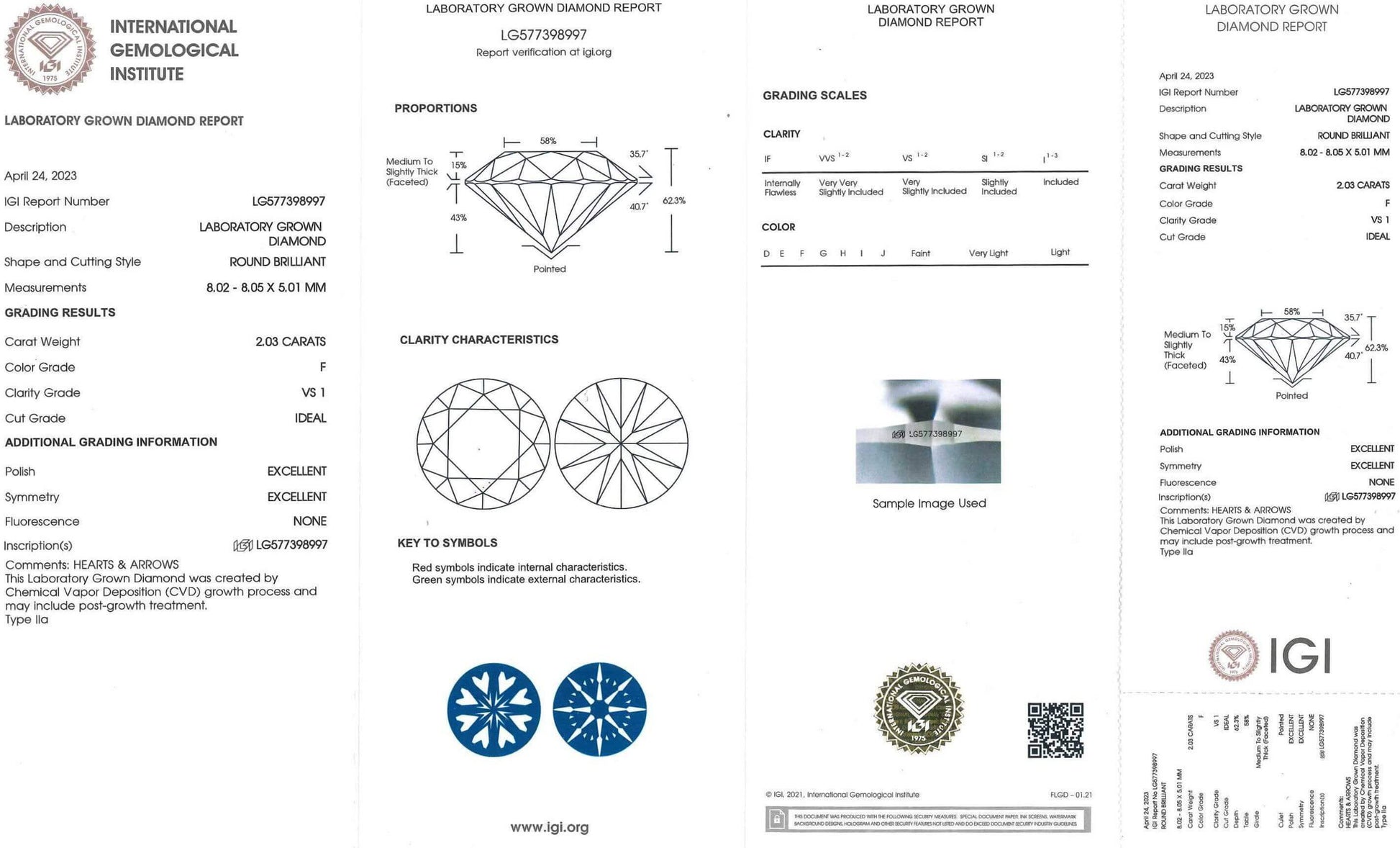 2.03 Carat Ideal Round Brilliant Lab Grown Diamond Solitaire Ring - Shape of Brilliant