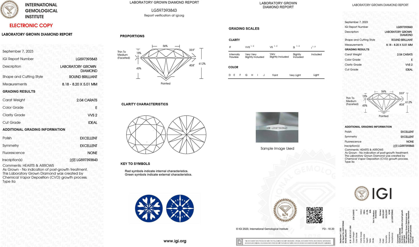 2.04 Carat Round Brilliant Lab Diamond Engagement Ring - Shape of Brilliant