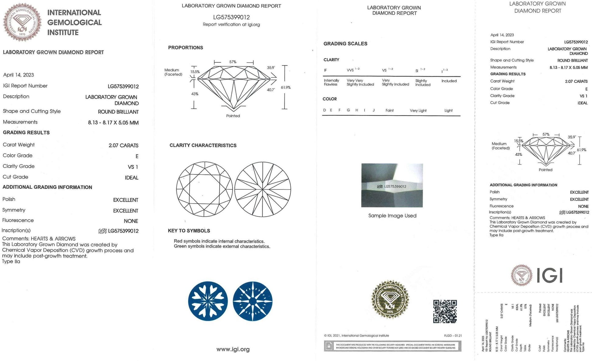 2.07 Carat Ideal Round Brilliant Lab Diamond Solitaire Engagement Ring - Shape of Brilliant