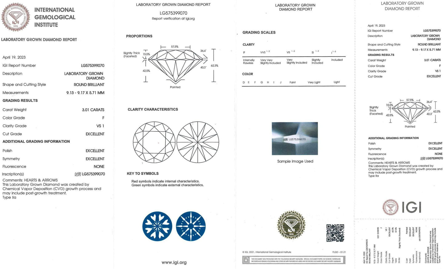 3.01 Carat Ideal Round Brilliant Lab Diamond Engagement Ring - Shape of Brilliant