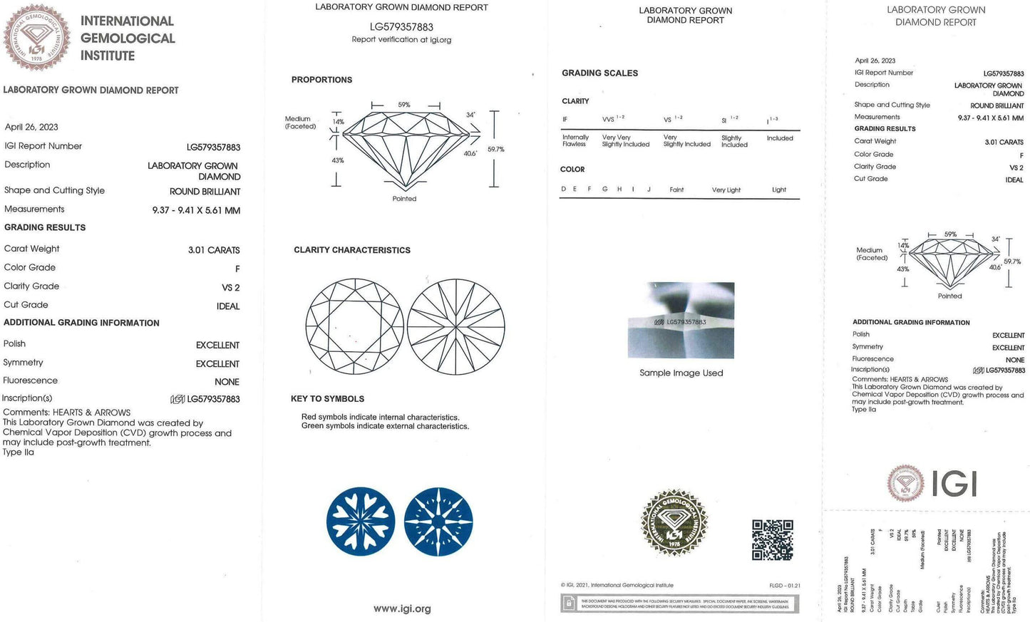 3.01 Carat Ideal Round Brilliant Lab Diamond Engagement Ring - Shape of Brilliant