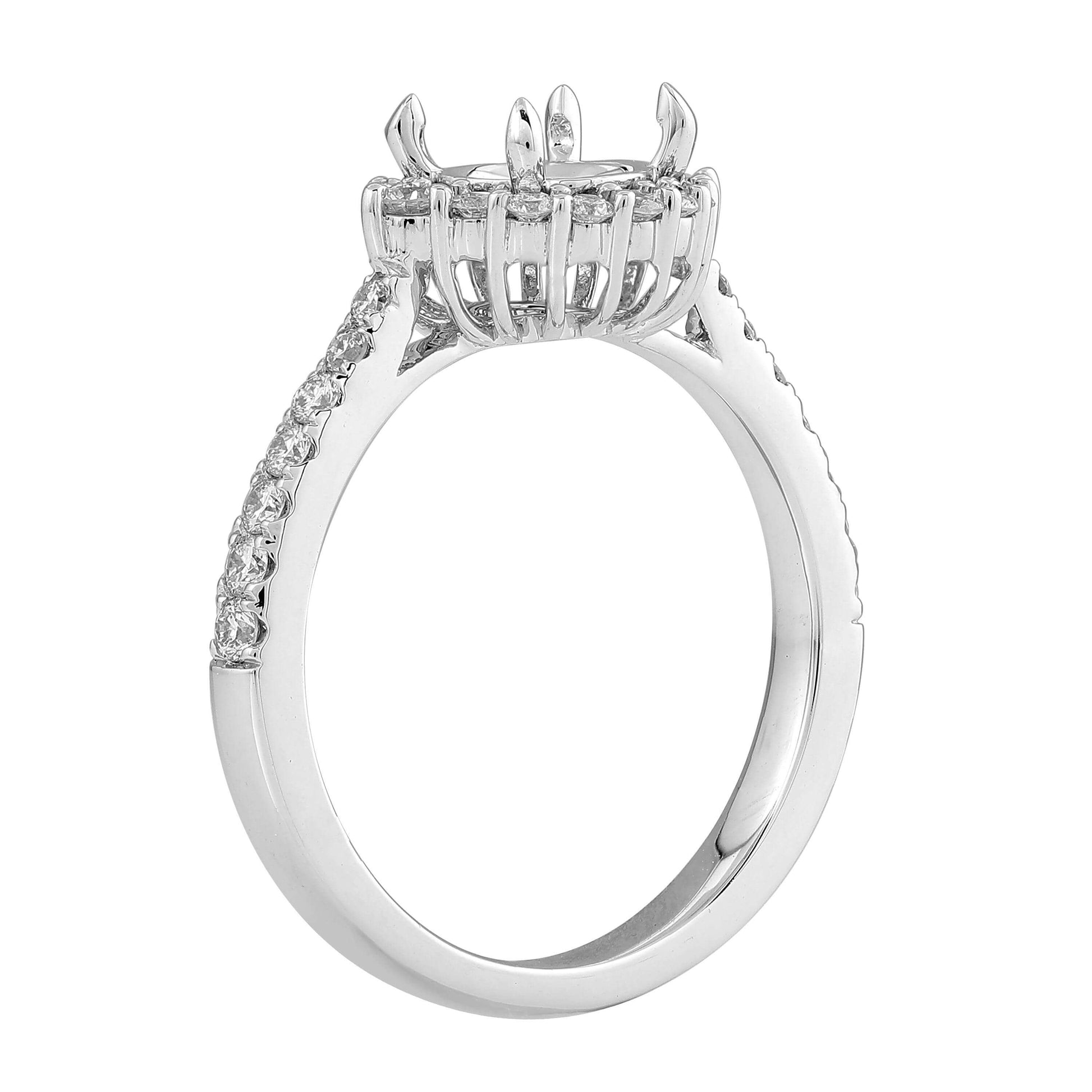 1.85 Carat Lab Created Diamond Halo Engagement Ring - Shape of Brilliant