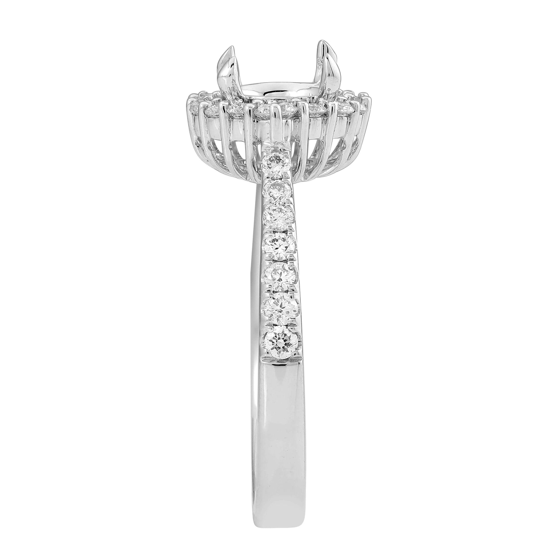 1.85 Carat Lab Created Diamond Halo Engagement Ring - Shape of Brilliant