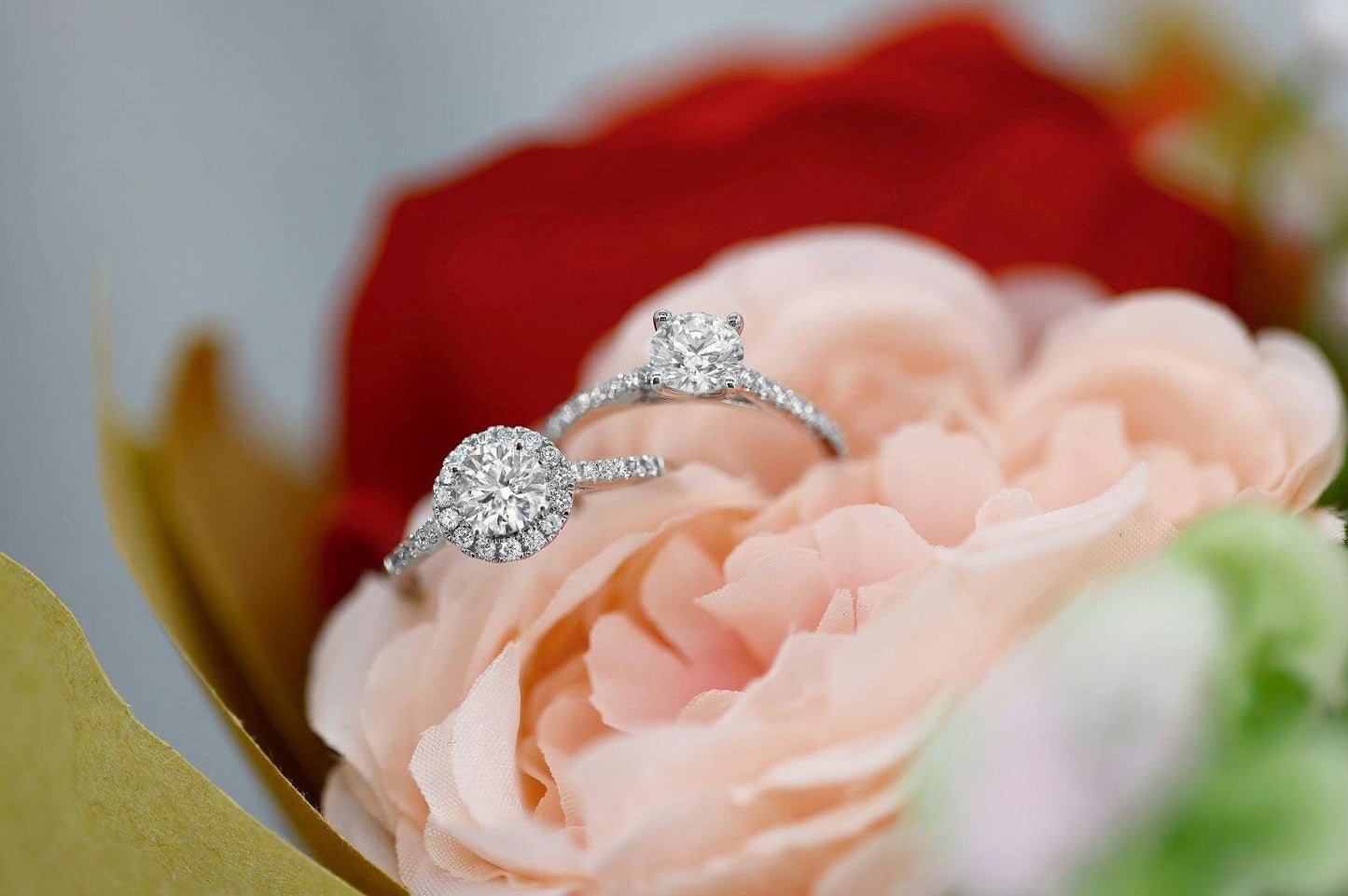 1.31 Carat White Gold Lab Created Diamond Engagement Ring - The Shape of Brilliant