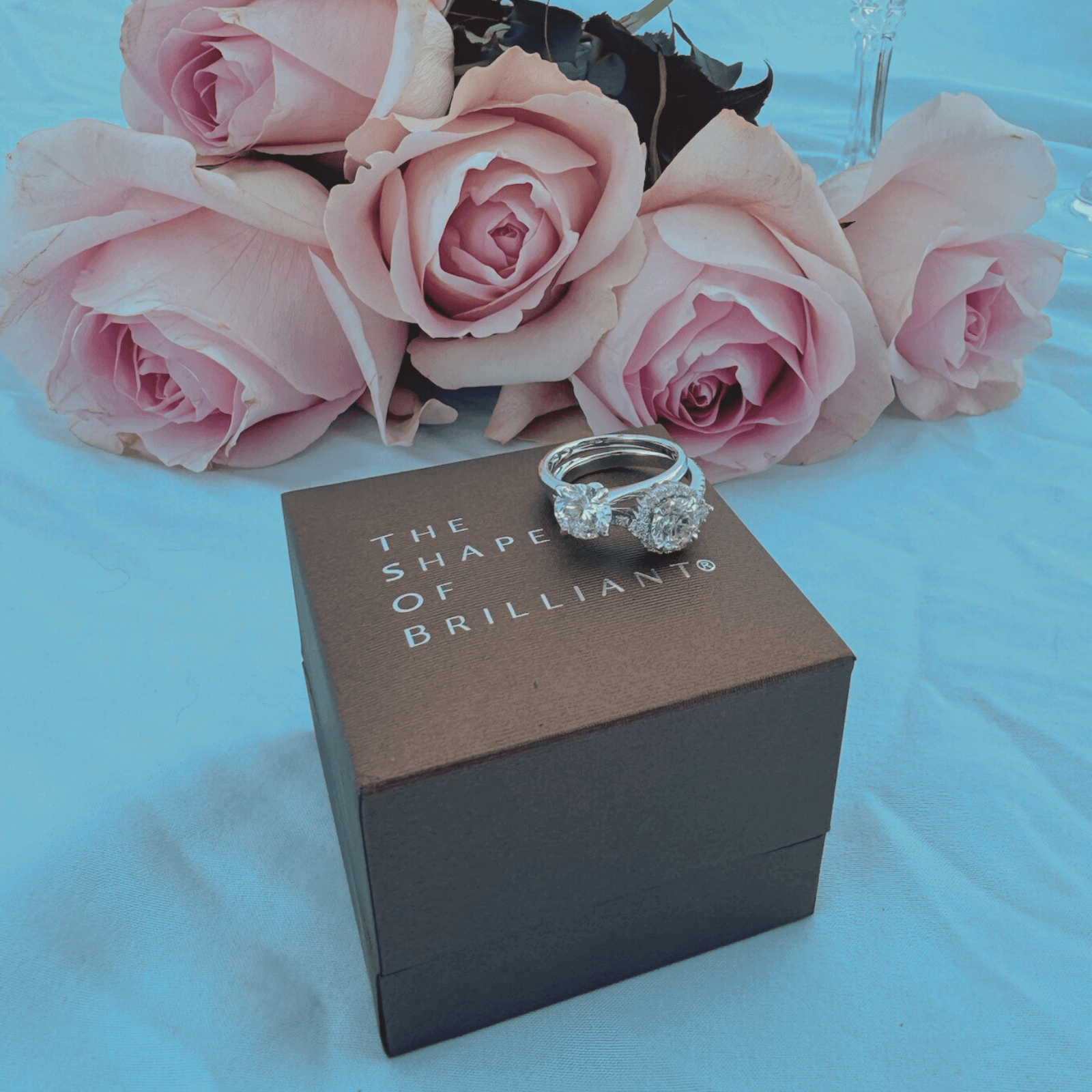 1.85 Carat Lab Created Diamond Halo Engagement Ring - Shape of Brilliant