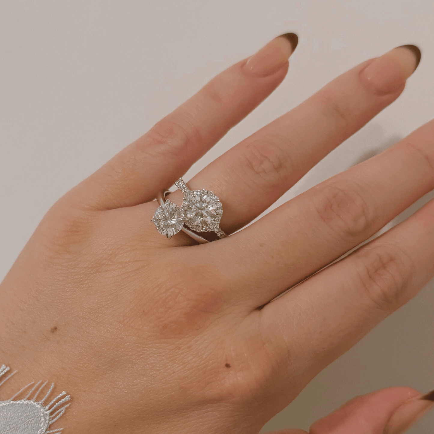 1.85 Carat Lab Created Diamond Halo Engagement Ring - Shape of Brilliant
