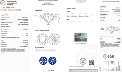 1.01 Carat Round Lab Created Diamond Ring - Shape of Brilliant