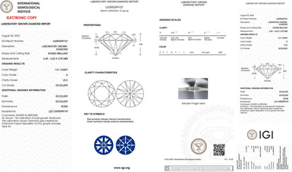 1.01 Carat Round Lab Diamond Engagement Ring - Shape of Brilliant