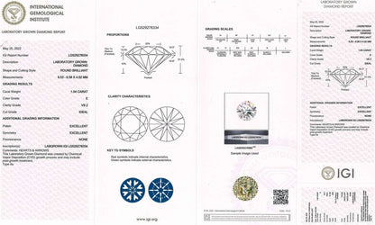 1.04 Carat Ideal Round Brilliant Lab Diamond Solitaire Engagement Ring - Shape of Brilliant