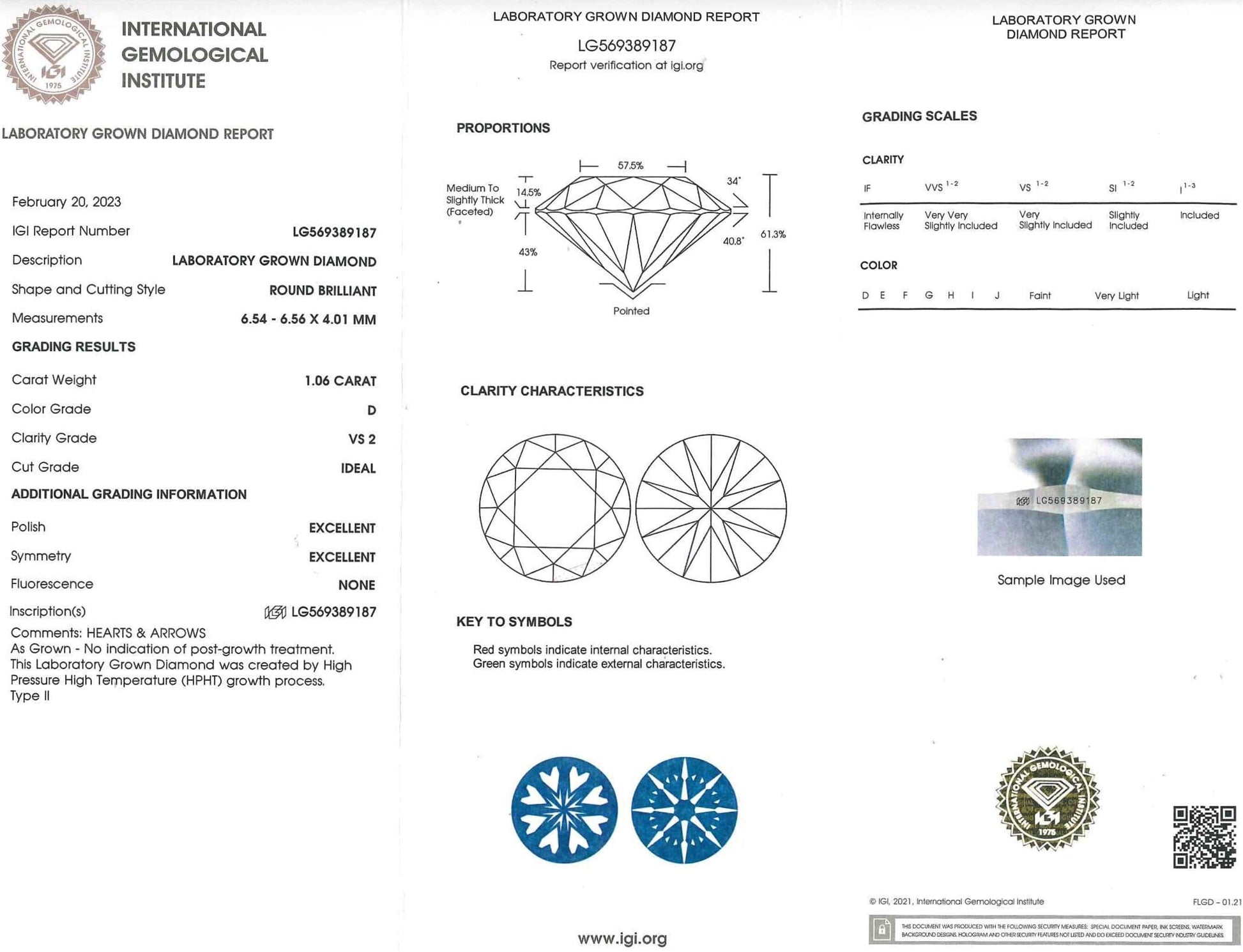 1.06 Carat Lab Created Ideal Round Brilliant Diamond Engagement Ring - Shape of Brilliant