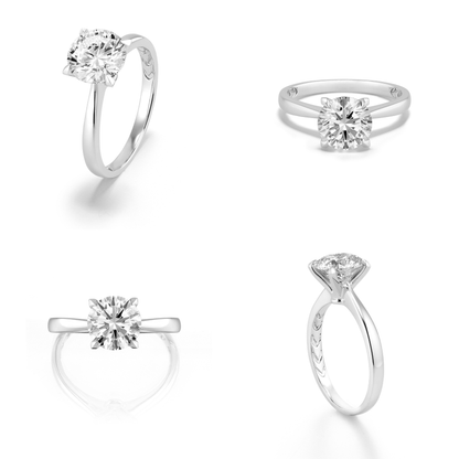 1.09 Carat Lab Created Ideal Round Brilliant Solitaire Engagement Ring - Shape of Brilliant