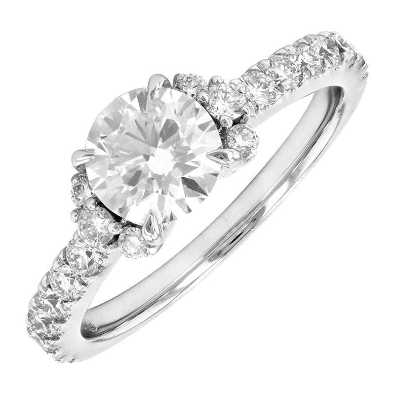 1.57 Carat White Gold Lab Created Diamond Engagement Ring - Shape of Brilliant