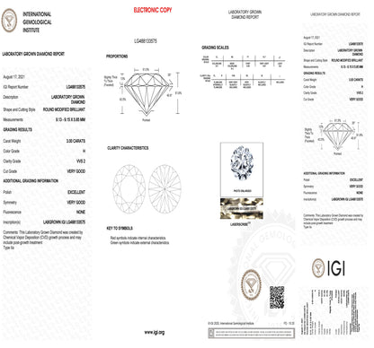 Lab-Created 3.00 Carat Round Diamond