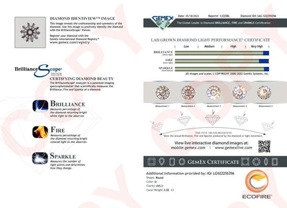 3.02 Carat Round Lab Grown Diamond