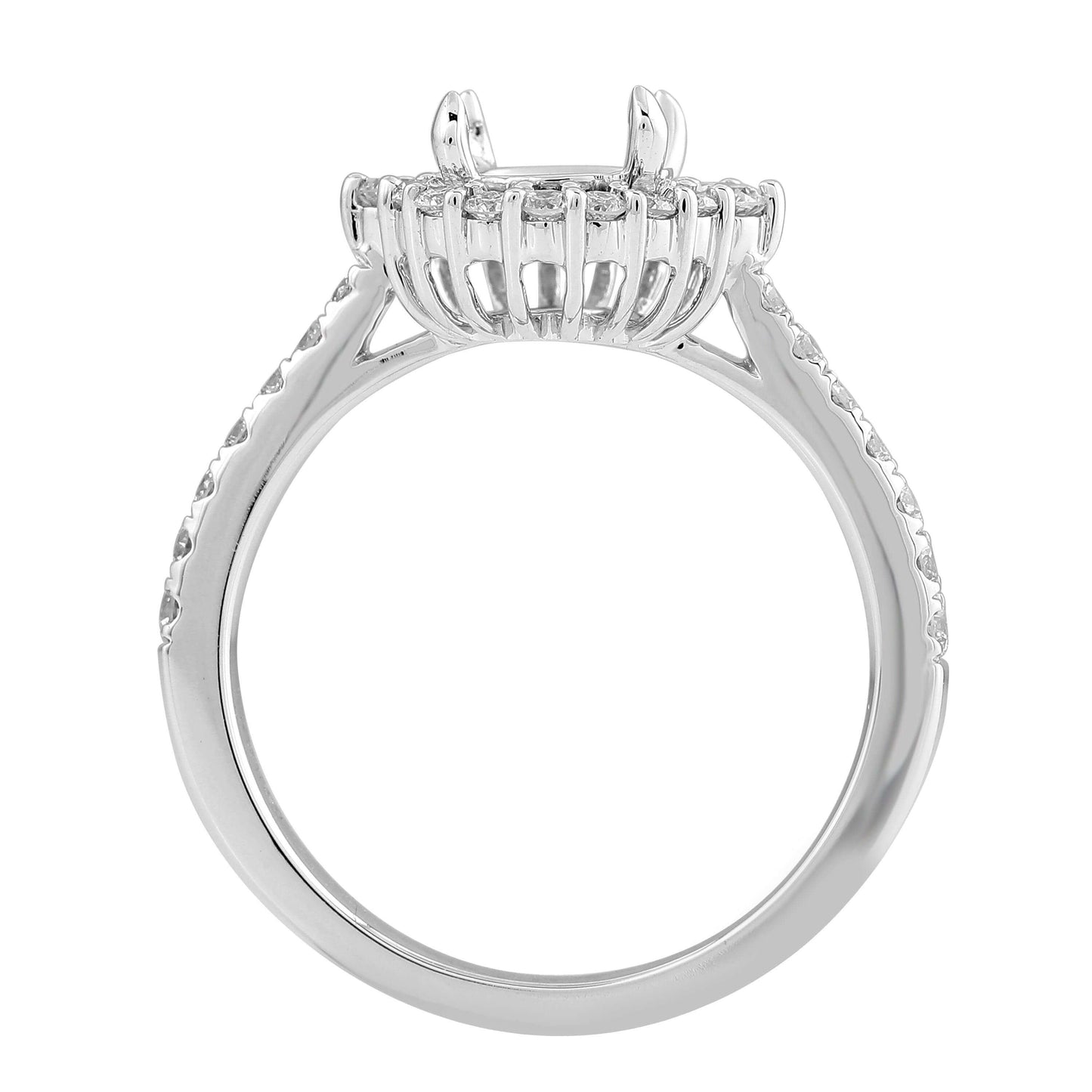 1.85 Carat Lab Created Diamond Halo Engagement Ring - Shape of Brilliant